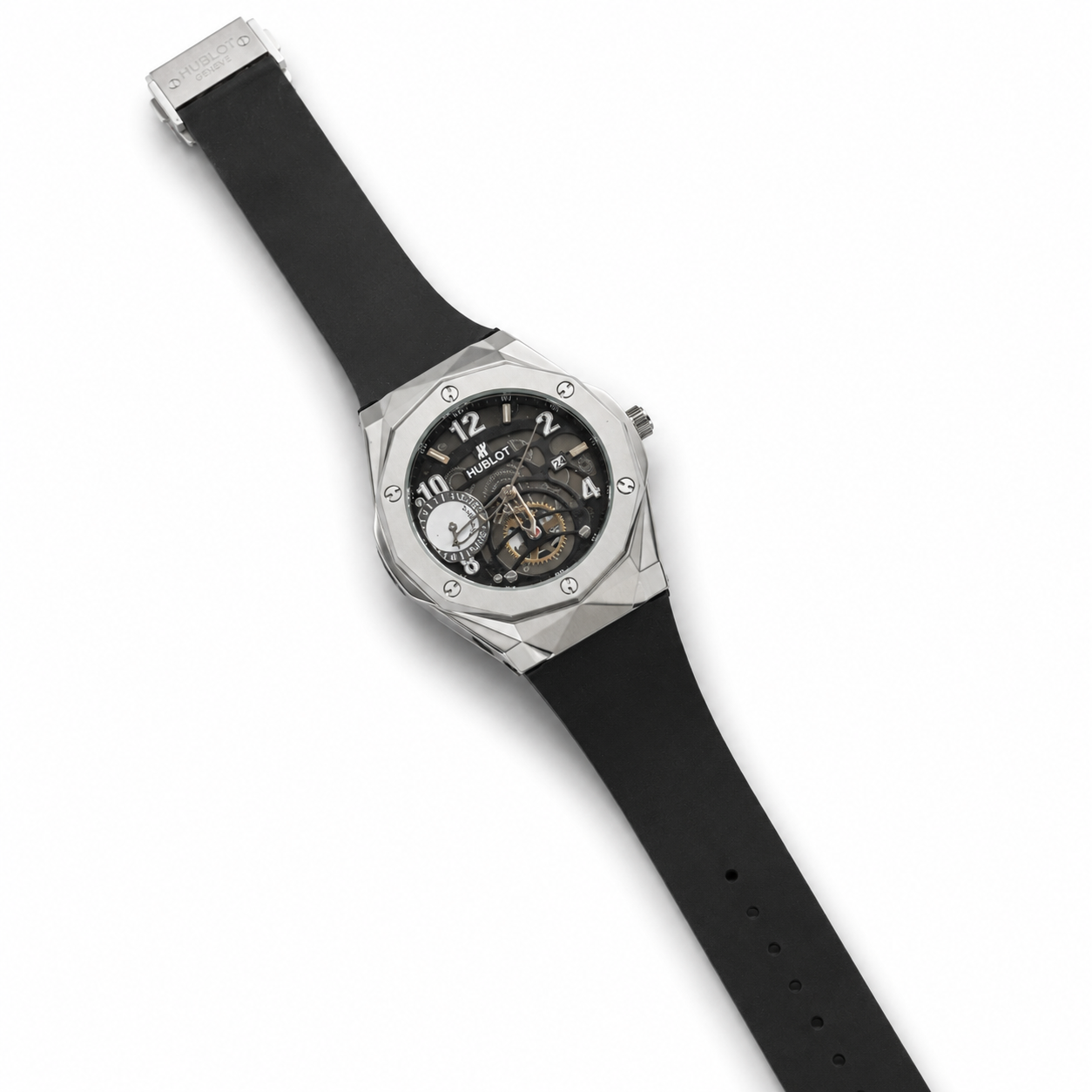 WAJHI LEGACY'S - Black Dial Titan Skeleton Automatic Watch - Silver Black Edition
