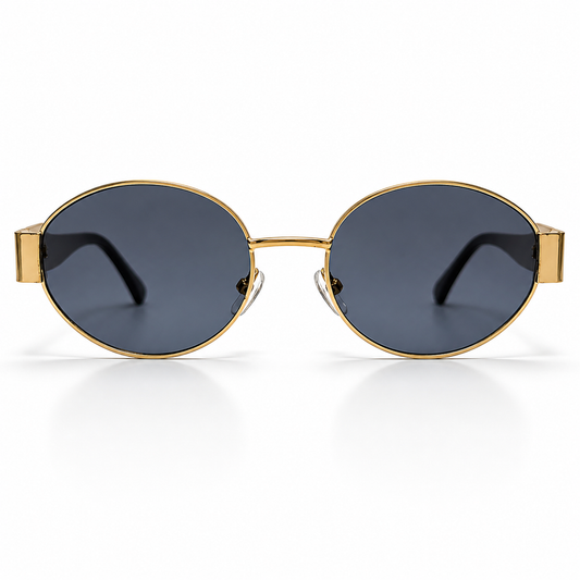 WAJHI LEGACY'S - Obsidian Oval Sunglasses - Gold Black Edition