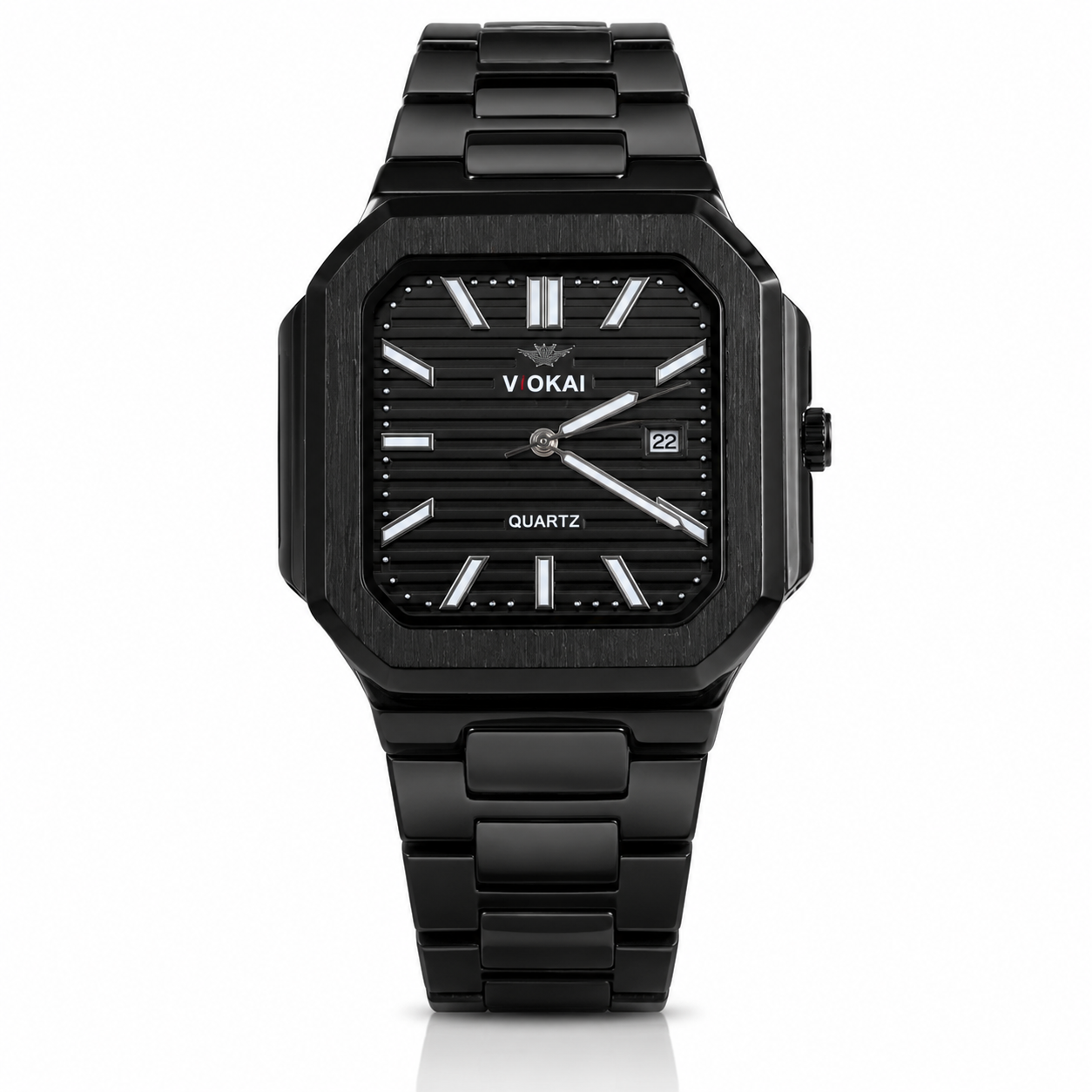 WAJHI LEGACY'S - Obsidian Elite Square Date Watch - All Black Edition