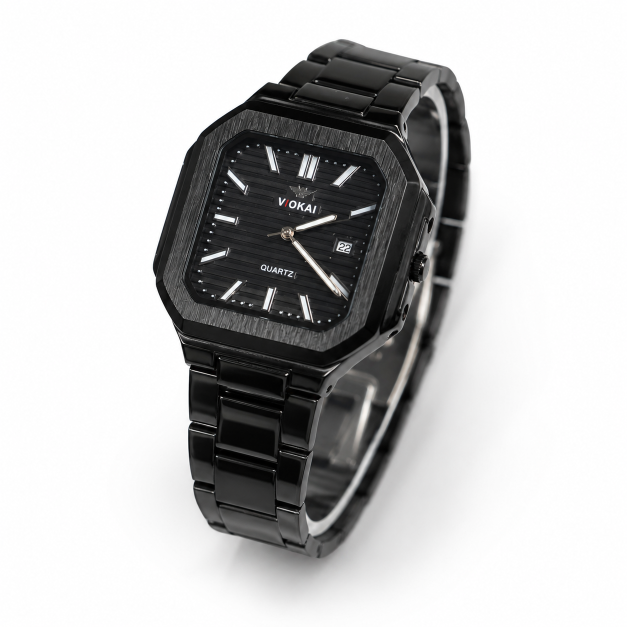 WAJHI LEGACY'S - Obsidian Elite Square Date Watch - All Black Edition