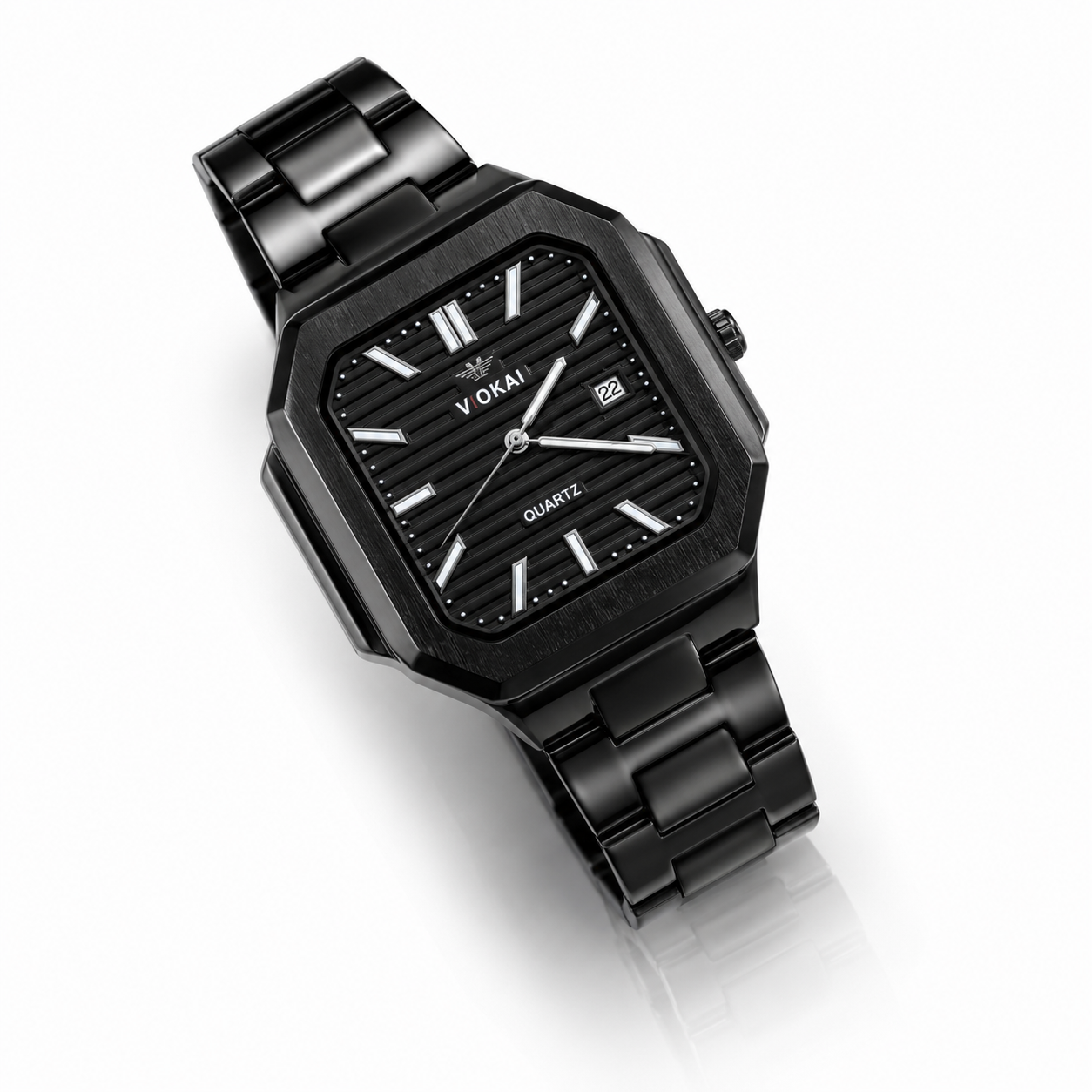 WAJHI LEGACY'S - Obsidian Elite Square Date Watch - All Black Edition